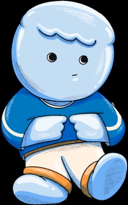 Min the shy Townie sitting in a blue shirt