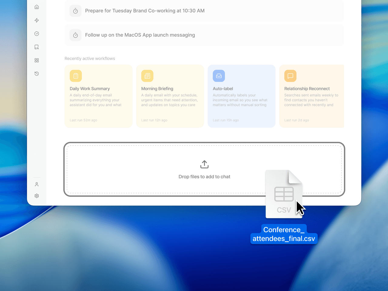 Dragging a work file into a Town session