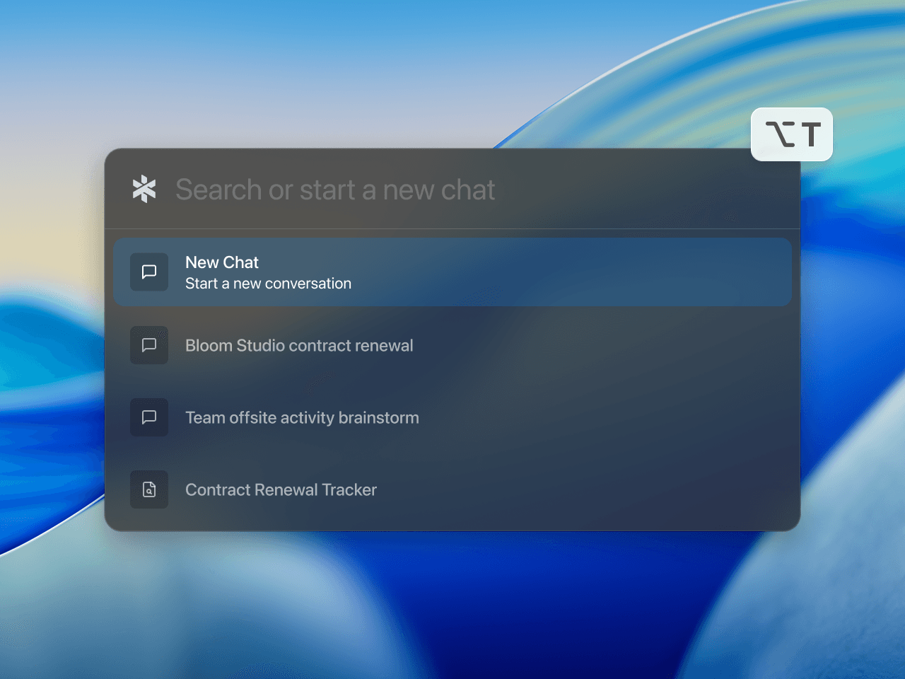 Town Desktop hotkey composer opened above the desktop