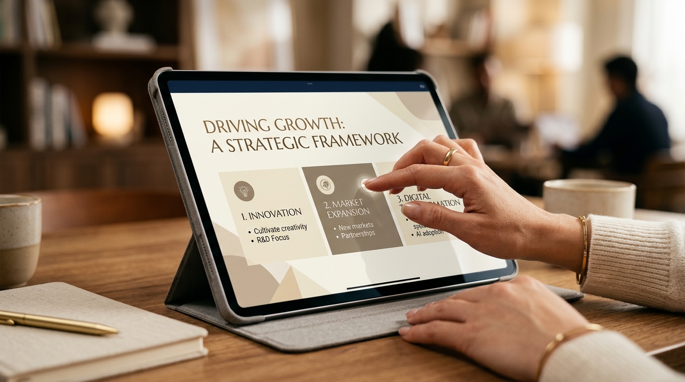 Hands editing a presentation inline